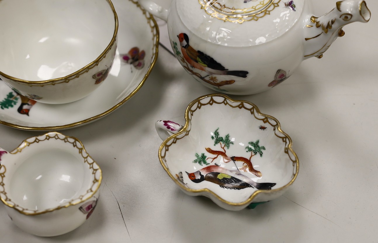 A 19th century Herend porcelain bachelor's teaset, saucer with date code for 1867